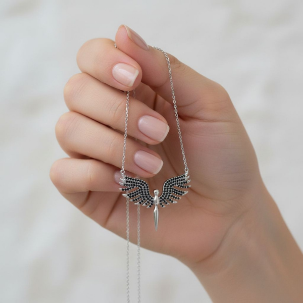 Melek Sembollü 925 Gümüş Kolye